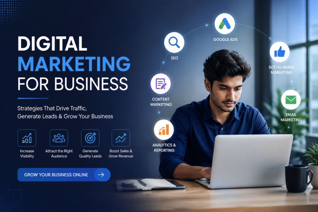 digital marketing for business with seo and social media